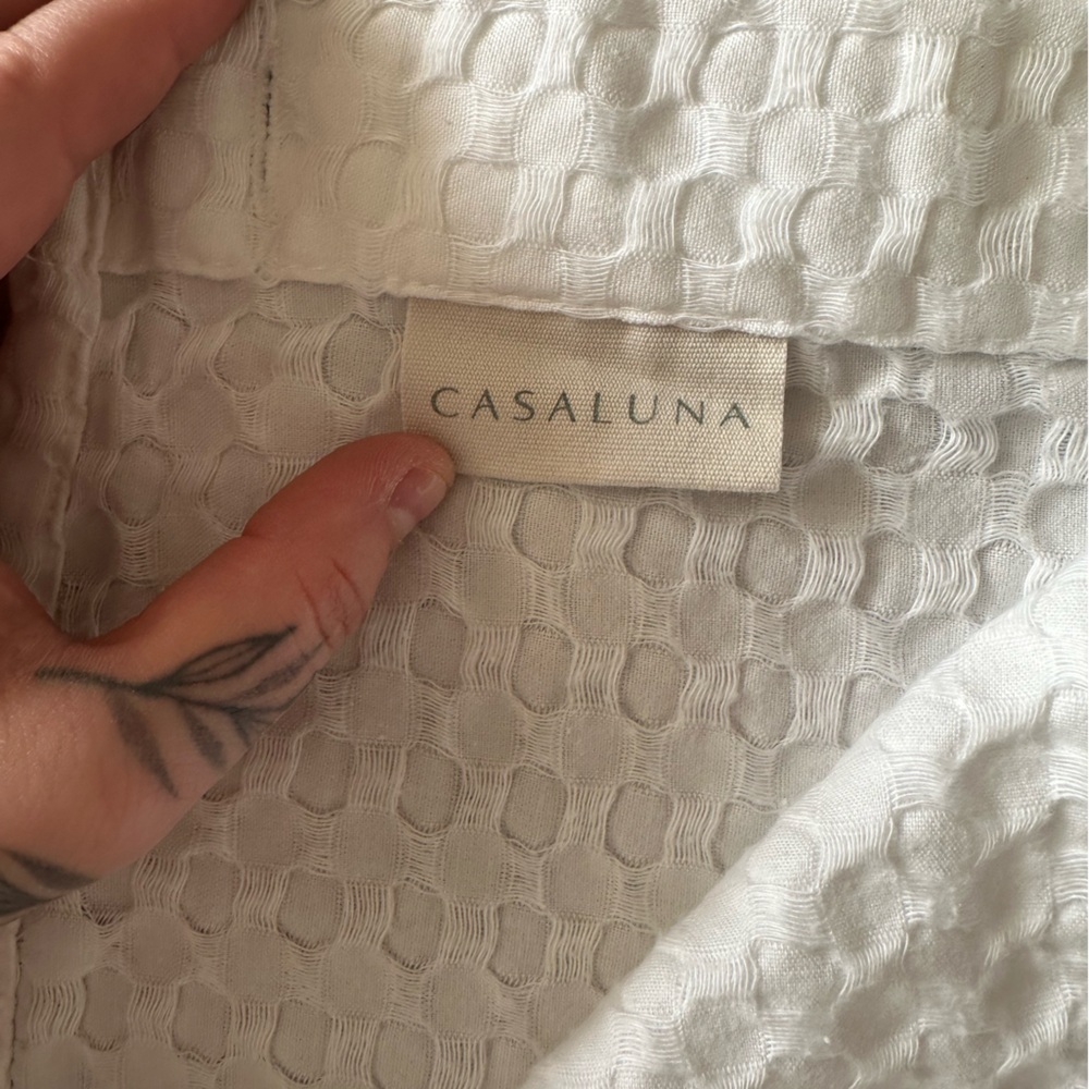 Casaluna White Waffle Shower Curtain - Picture 5 of 7